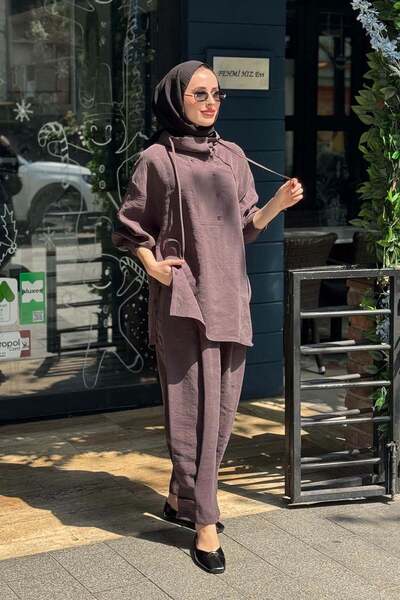 QOOQ STORE QOOQ Mist Pantolonlu Takım 26SS200T Bitter