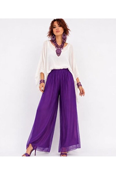 Bade İTALYAN BELİ LASTİKLİ İPEK PANTOLON