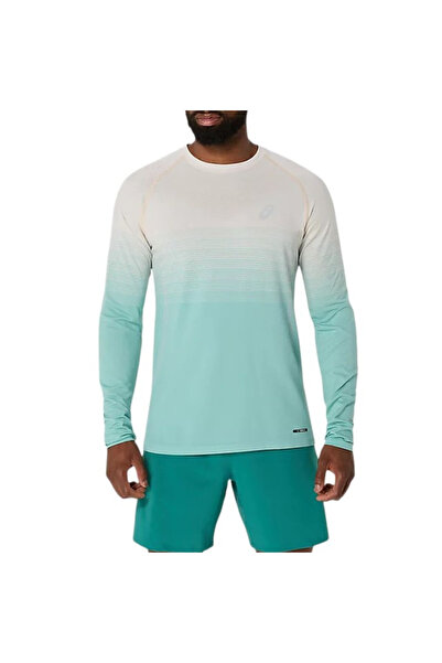 Asics Ανδρικό μπλουζάκι τρεξίματος χωρίς ραφές SS 2025 - Λευκό/Πράσινο - XL