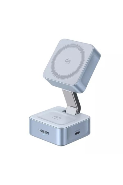Ugreen Incarcator wireless magnetic MagFlow 25W Qi2 2in1, compatibil MagSafe,...