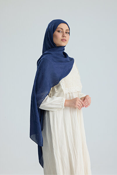 CHALE Floş Pamuk Şal / Lace of Leaves Collection- Berry Lace