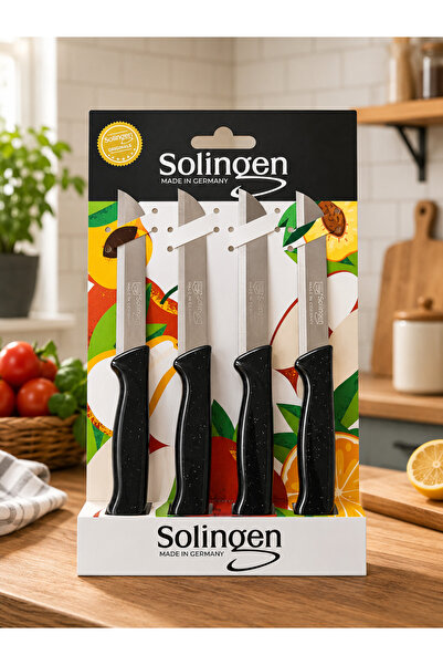 Solingen Bıçak Seti 4’lü Tırtıklı Meyve Bıçağı Paslanmaz Çelik