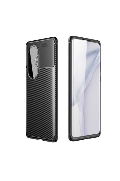 Pilanix حافظة Huawei P50 Pro من السيليكون الزنجي لوكس سيليكون بنمط الكربون