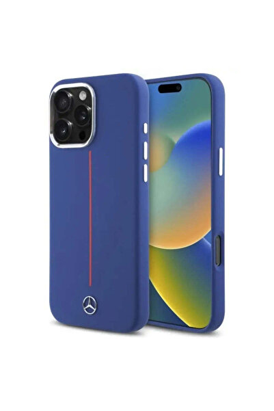 MERCEDES Husă din silicon cu bandă roșie MagSafe pentru iPhone 16 Pro Max - A...