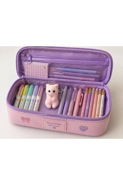 Winy Concept Sevimli Pembe Kedi Peluş Anahtarlık Kawaii Çanta Süsü Ve Kalemli...