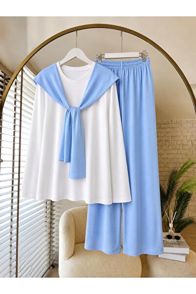 MODA MT Women's Shawl Detailed Trousers Suit (Sm 38-40) (Lxl 42-44-46) Suitab...