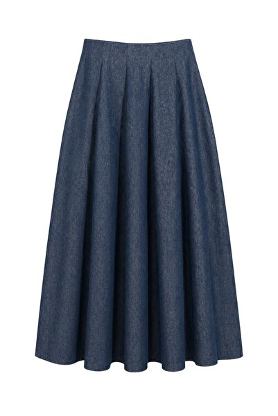 Hiccup MIXRAY Fustă midi din denim A-line cu talie înaltă