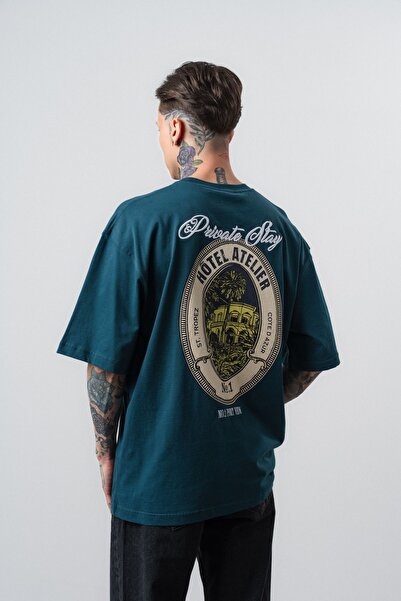 Respire Tricou supradimensionat privat, culoare smarald