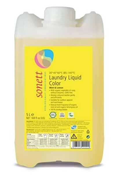 Sonett Detergent lichid pentru rufe colorate cu menta si lamaie 5l