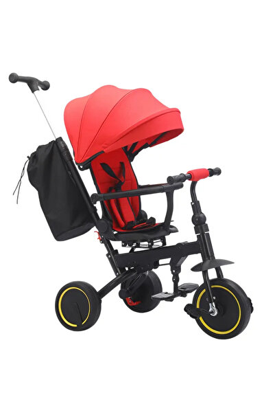 Bebelul Tricicleta Premium pliabila 5 in 1 copii cu scaun rotativ 360° cu poz...