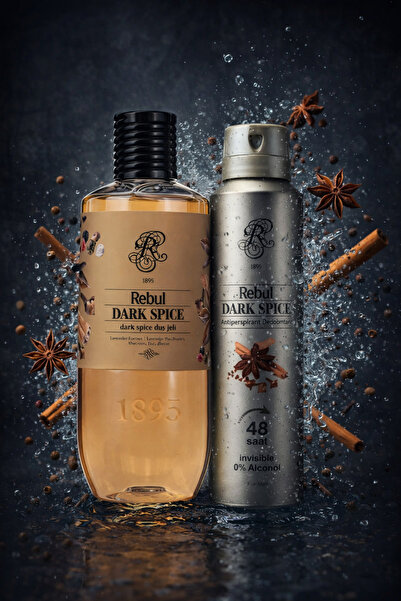 Rebul DARK SPICE DUŞ JELİ 500 ML+REBUL DARK SPICE ERKEK DEO 150 ML (2 Lİ ÜRÜN)