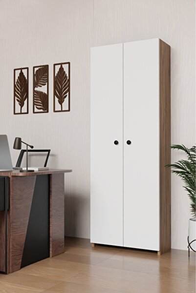 alpaevmobilya Ahşap 2 Kapaklı 150 Cm 5 Raflı Çok Amaçlı Ofis Evrak Dosya Dola...