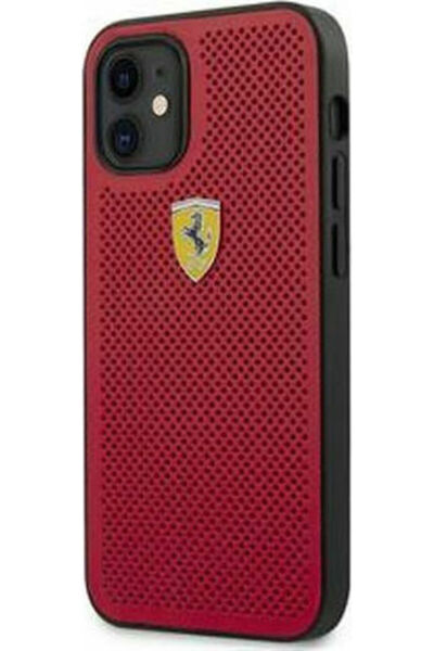 Ferrari Διάτρητη Πλαστική Κόκκινη Πίσω Θήκη (iPhone 12 mini) Κωδικός: FESPEHC...