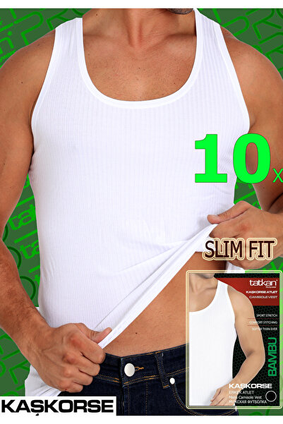 TATKAN BODYWEAR 10'LU PAKET - ERKEK BAMBU KAŞKORSE CLASSIC ATLET