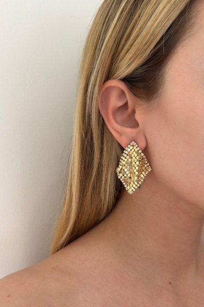 Lavian Accessories Zirkon Detaylı Sallantılı Pul Küpe