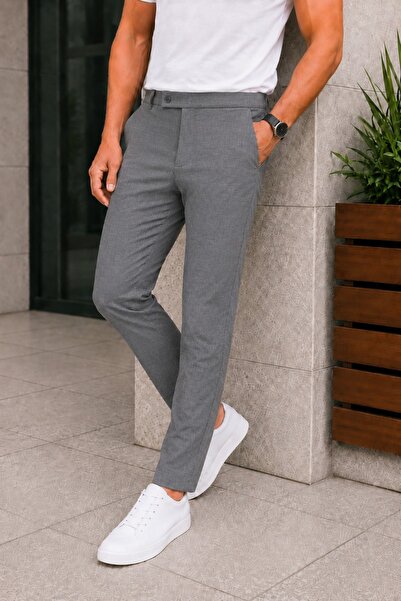 Ser Joven Ανδρικό παντελόνι Smoked Slim Fit Lycra με πλαϊνή τσέπη, ίσιο ύφασμ...
