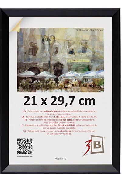 OEM Rama foto din lemn elegantă clasică solidă 21x29.7 cm neagră