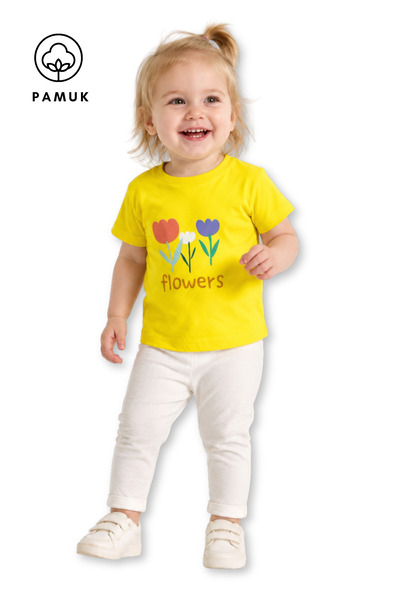 difa kids Baby Girl Floral Printed Casual Short Sleeve Summer T-Shirt