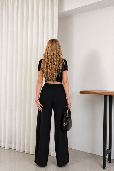 GK LUXURY & FASHION Bol Paça Tencel Tensel Pantlon, Palazzo Comfortable Fit