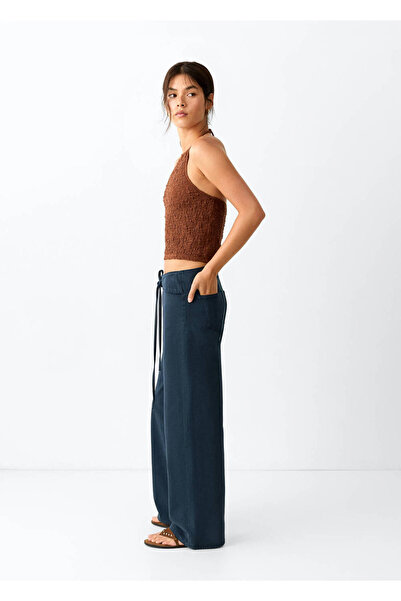 Mango Teen Düşük belli bağ detaylı jean pantolon