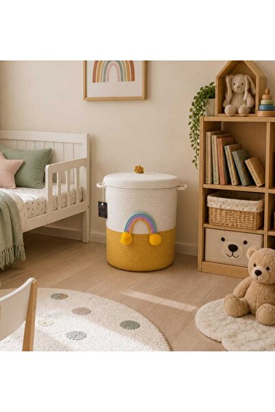 Secem Boutique XXL Toy Basket, Jute Basket, Laundry Basket, Basket with Lid
