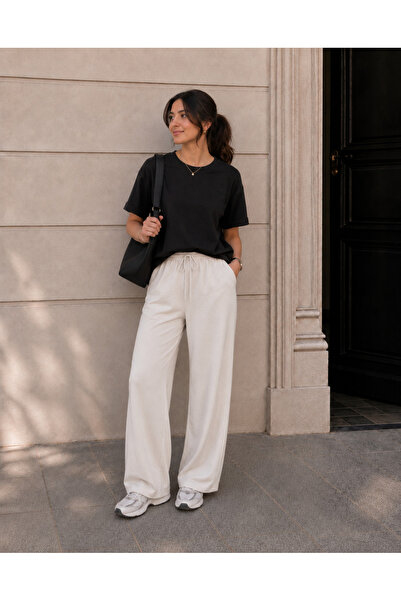 Siyah Basic Bisiklet Yaka Oversize Unisex Tişört