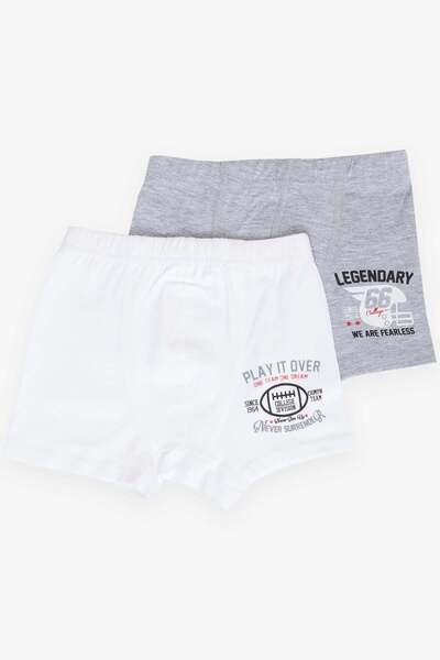 Katamino Boy's Boxer 2 Pack with Slogan Themed Text Print, Ages 1-13, Mixed C...