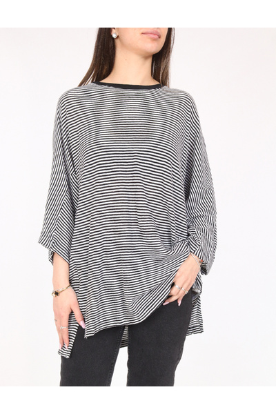 Evendi Bluza Oversize, Alb/Negru