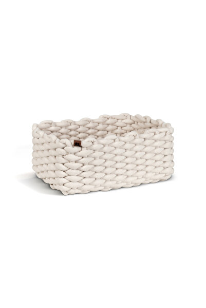 Bigso Dikdörtgen Sepet M Orta Boy Kırık Beyaz 35x25x14 cm