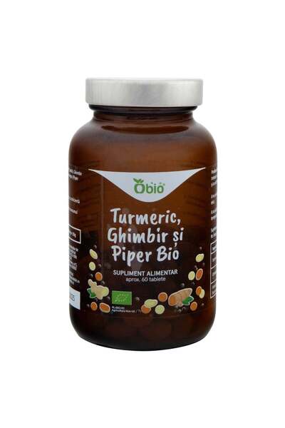 OBİO Turmeric, ghimbir si piper bio 60 tablete 30g