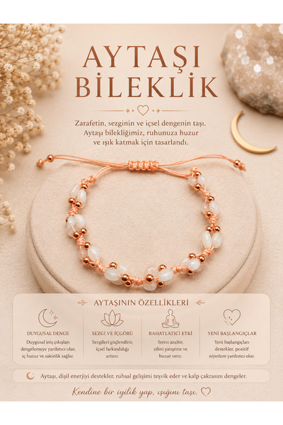 OSMANLI DEĞERLİ TAŞ Certified Moonstone Bracelet
