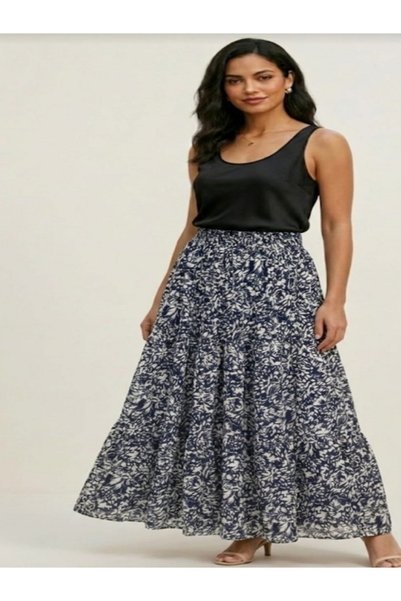MİRVE BUTİK Viscose Woven Skirt