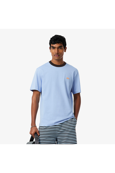 Lacoste Erkek Classic Fit Bisiklet Yaka Mavi T-Shirt
