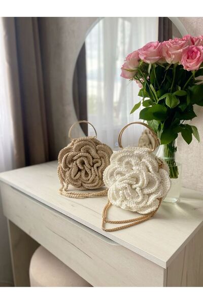 ARTTMACRAME Floral Knitted Bag Large Size Handmade Summer Shoulder and Beach Bag