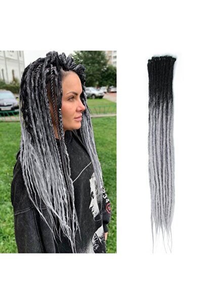 OEM Extensii dreadlock 24 inch, cu o singură bază, 15 șuvițe, sintetice, Ombr...