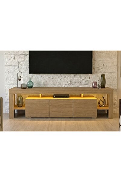 Vivense KALE LEDLİ TV ÜNİTESİ, MEŞE, 200 CM