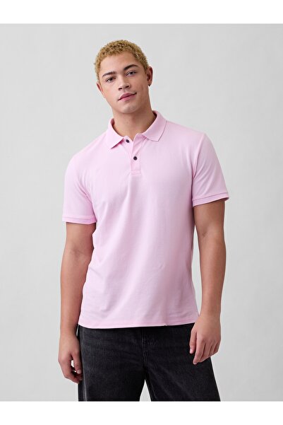 GAP Erkek Açık Pembe Pique Polo Yaka T-Shirt