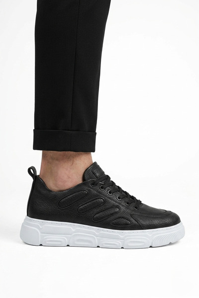 Zerenyus Zrc105 High Quality Thick Sole Lace-Up Men's Sneaker Black White