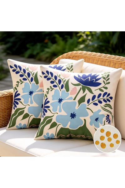 OEM Huse de pernă decorative impermeabile 40x40 cm, cu model floral, set de 2...