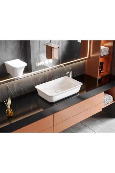 TURKUAZSERAMİK Turkuaz Cerastyle One Plus Tezgahüstü Lavabo 60*38 cm