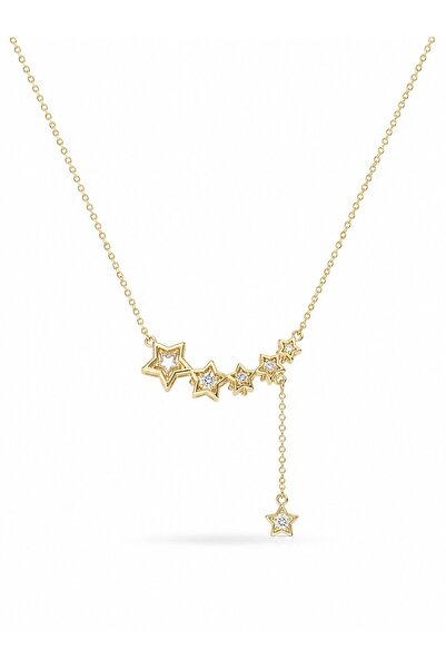 serelya Pirinç Gold Renk Minimal Sallantılı Yıldız Model Kadın Kolye