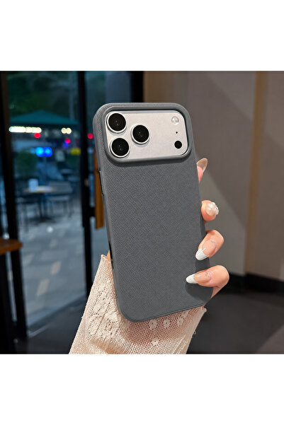 HYPERSOFT Iphone 17 Pro Max (6.9 inç) Uyumlu Dokuma Kumaş Dokulu Rough Lux Ma...