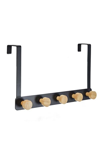 OEM Cârlige pentru Ușă și Dulap, Negru, 5 cârlige, 33cm, 4.5cm, 5