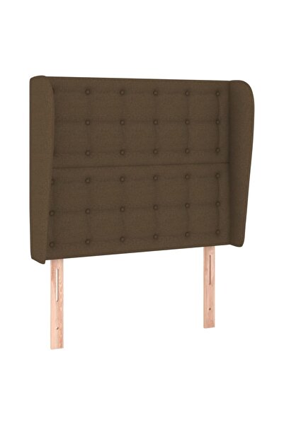 vidaxl Tăblie de pat cu aripioare maro închis 83x23x118/128 cm textil