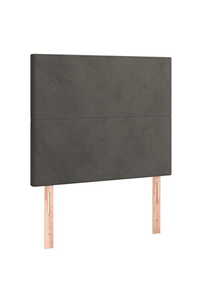 vidaxl Tăblie de pat gri închis 90x5x118/128 cm catifea