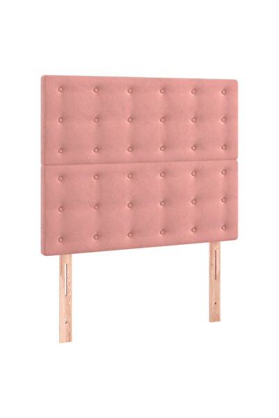 vidaxl Tăblie de pat roz 90x5x118/128 cm catifea