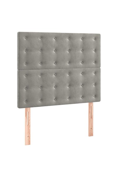 vidaxl Tăblie de pat gri deschis 80x5x118/128 cm catifea