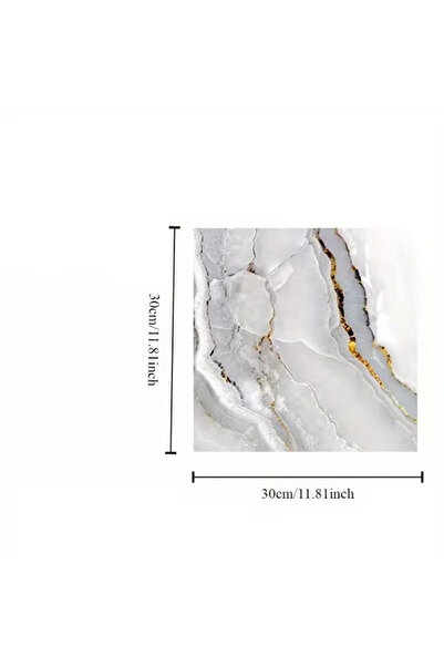 Generic Brand Vinyl White Marble Patterned Aluminum Plastic Wall Sticker (30X30)