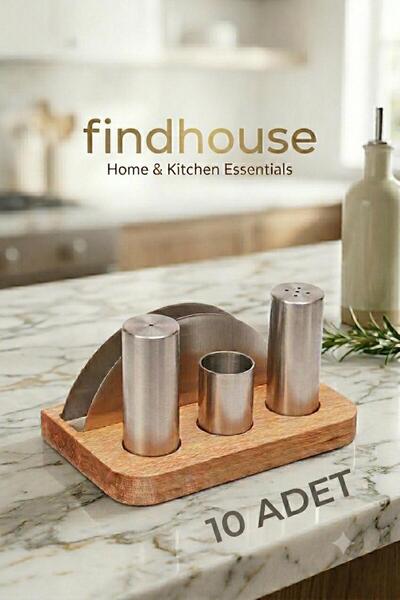 findhouse Stainless Steel 10-Piece Spice Rack Set Kitchen, Home, Cafe, Diner,...