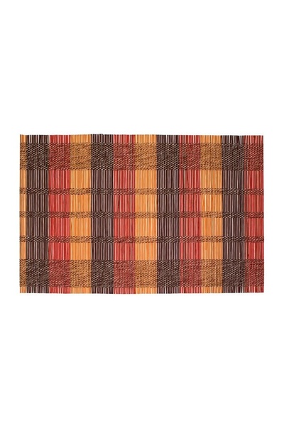 OEM Suport Pentru Farfurii, Multicolor, Model Geometric, Bambus, 45x30cm